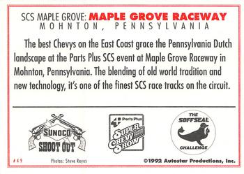 1992 Parts Plus Super Chevy Show #49 Maple Grove Raceway Back