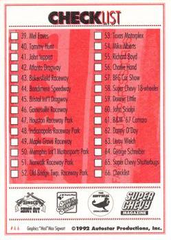 1992 Parts Plus Super Chevy Show #66 Checklist Back