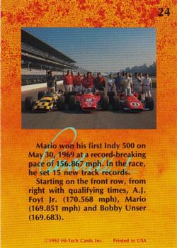 1992 Hi-Tech Mario Andretti #24 Mario Andretti Back