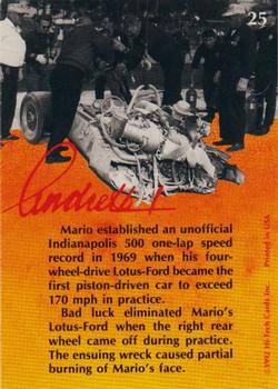 1992 Hi-Tech Mario Andretti #25 Mario Andretti Back
