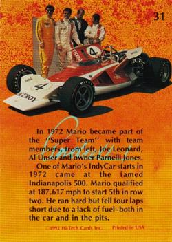 1992 Hi-Tech Mario Andretti #31 Mario Andretti Back