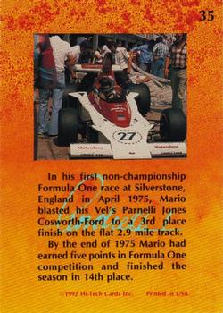 1992 Hi-Tech Mario Andretti #35 Mario Andretti Back