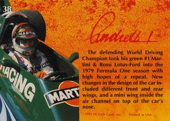 1992 Hi-Tech Mario Andretti #38 Mario Andretti Back