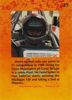 1992 Hi-Tech Mario Andretti #39 Mario Andretti Back