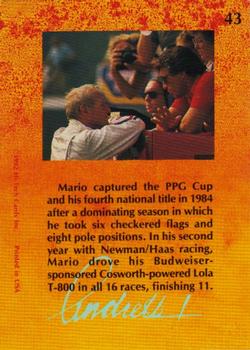 1992 Hi-Tech Mario Andretti #43 Mario Andretti Back
