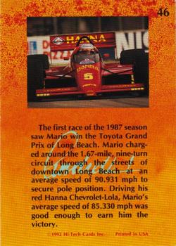 1992 Hi-Tech Mario Andretti #46 Mario Andretti Back