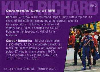 1994 Hi-Tech Brickyard 400 - Richard Petty #RP-2 Richard Petty Back