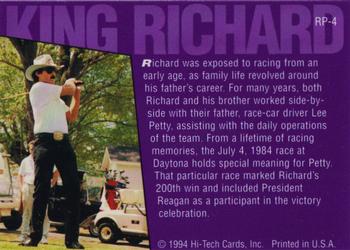 1994 Hi-Tech Brickyard 400 - Richard Petty #RP-4 Richard Petty Back