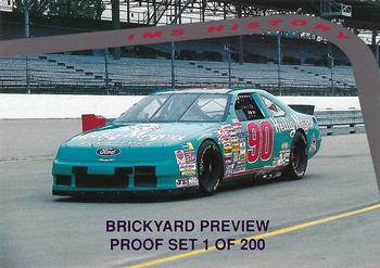1995 Hi-Tech 1994 Brickyard 400 - Preview Proof #3 IMS History Front
