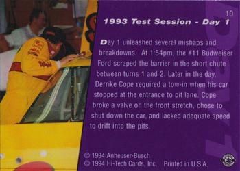 1995 Hi-Tech 1994 Brickyard 400 - Preview Proof #10 Test Session Day 1 Back