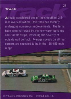 1995 Hi-Tech 1994 Brickyard 400 - Preview Proof #23 The Track Back