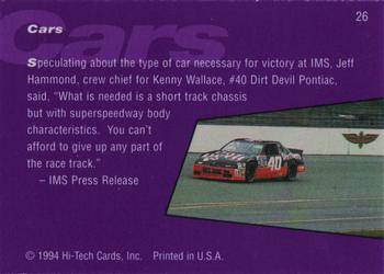 1995 Hi-Tech 1994 Brickyard 400 - Preview Proof #26 The Cars Back