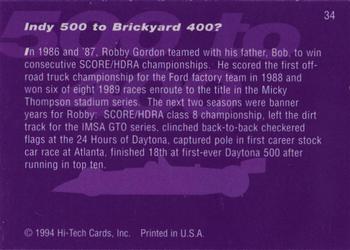 1995 Hi-Tech 1994 Brickyard 400 - Preview Proof #34 500 to 400 Back