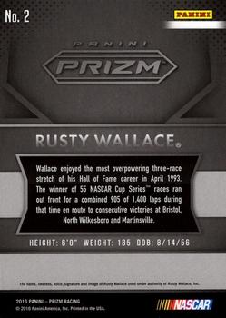 2016 Panini Prizm #2 Rusty Wallace Back