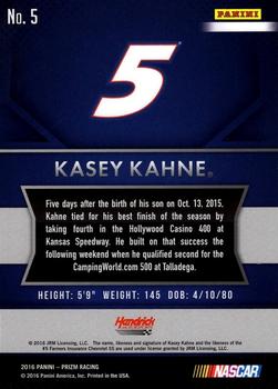 2016 Panini Prizm #5 Kasey Kahne Back