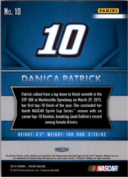 2016 Panini Prizm #10 Danica Patrick Back