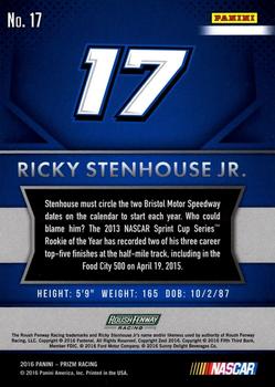 2016 Panini Prizm #17 Ricky Stenhouse Jr. Back