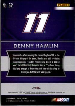 2016 Panini Prizm #52 Denny Hamlin's Car Back