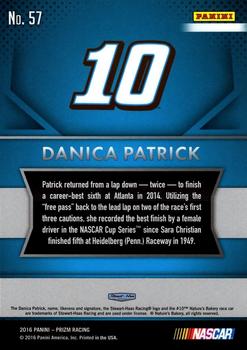 2016 Panini Prizm #57 Danica Patrick's Car Back