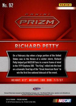2016 Panini Prizm #92 Richard Petty Back