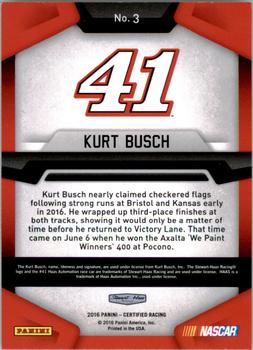 2016 Panini Certified #3 Kurt Busch Back