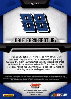 2016 Panini Certified #10 Dale Earnhardt Jr. Back
