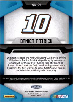 2016 Panini Certified #21 Danica Patrick Back