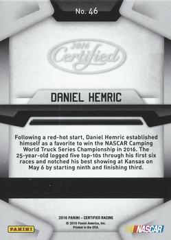 2016 Panini Certified #46 Daniel Hemric Back