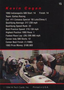 1994 Hi-Tech Indianapolis 500 #15 Kevin Cogan Back