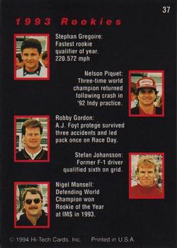 1994 Hi-Tech Indianapolis 500 #37 1993 Rookies Back