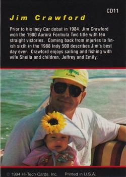 1994 Hi-Tech Indianapolis 500 - Championship Drivers Group #CD11 Jim Crawford Back