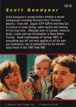 1994 Hi-Tech Indianapolis 500 - Championship Drivers Group #CD16 Scott Goodyear Back