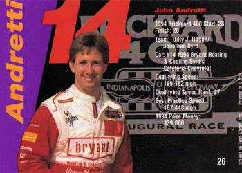 1995 Hi-Tech 1994 Brickyard 400 - Gold Foil #26 John Andretti Back