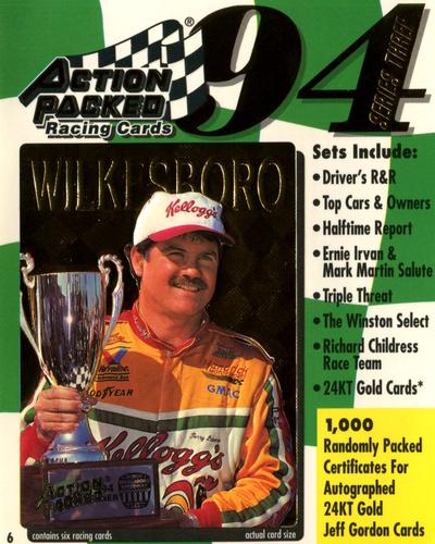 1994 Action Packed - Series 3 Oversize Pack Covers #6 Terry Labonte Front