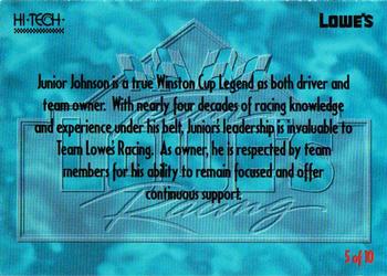 1995 Hi-Tech Team Lowe's Racing #5 Junior Johnson Back