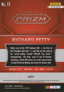 2016 Panini Prizm - Green Flag Prizm #72 Richard Petty Back