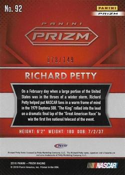 2016 Panini Prizm - Green Flag Prizm #92 Richard Petty Back