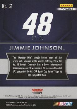 2016 Panini Prizm - Blue Flag Prizm #61 Jimmie Johnson's Car Back