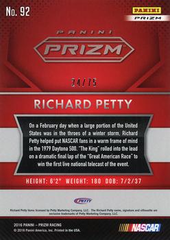 2016 Panini Prizm - Red Flag Prizm #92 Richard Petty Back