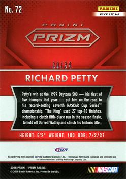 2016 Panini Prizm - Rainbow Prizm #72 Richard Petty Back