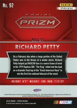 2016 Panini Prizm - Rainbow Prizm #92 Richard Petty Back