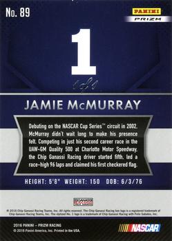 2016 Panini Prizm - Checkered Flag Prizm #89 Jamie McMurray Back