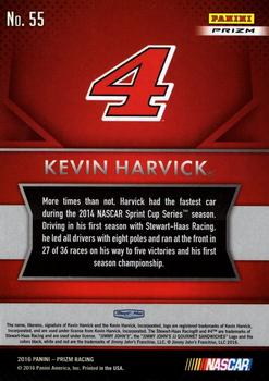 2016 Panini Prizm - Prizm #55 Kevin Harvick's Car Back