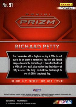 2016 Panini Prizm - Prizm #91 Richard Petty Back