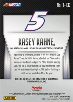 2016 Panini Prizm - Race Used Tire #T-KK Kasey Kahne Back