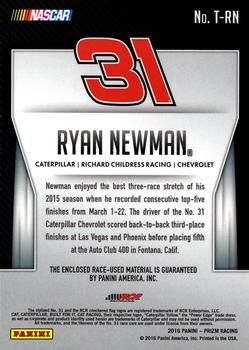 2016 Panini Prizm - Race Used Tire #T-RN Ryan Newman Back