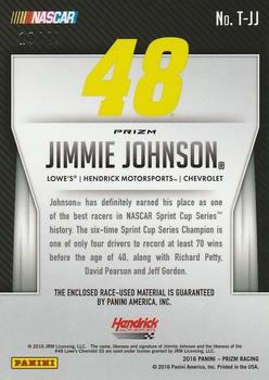 2016 Panini Prizm - Race Used Tire Blue Flag Prizm #T-JJ Jimmie Johnson Back
