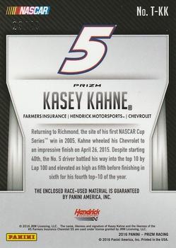 2016 Panini Prizm - Race Used Tire Blue Flag Prizm #T-KK Kasey Kahne Back