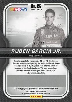 2016 Panini Prizm - Driver Signatures Rainbow Prizm #RG Ruben Garcia Jr. Back