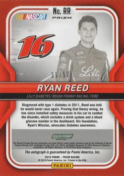 2016 Panini Prizm - Driver Signatures Red Flag Prizm #RR Ryan Reed Back